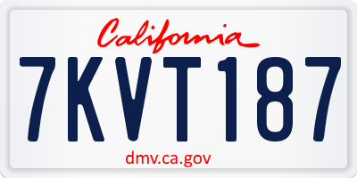 CA license plate 7KVT187