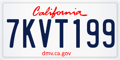 CA license plate 7KVT199