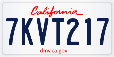 CA license plate 7KVT217