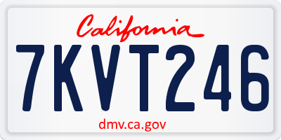 CA license plate 7KVT246