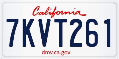 CA license plate 7KVT261