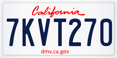 CA license plate 7KVT270