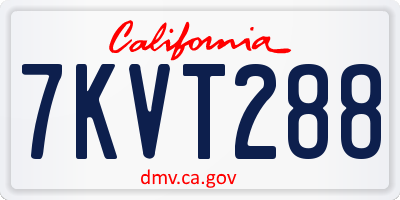 CA license plate 7KVT288