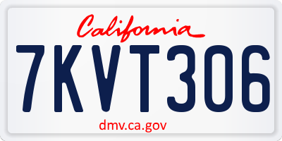 CA license plate 7KVT306