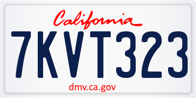 CA license plate 7KVT323