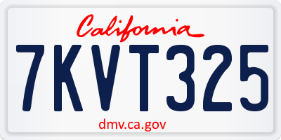 CA license plate 7KVT325