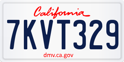CA license plate 7KVT329