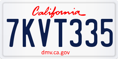 CA license plate 7KVT335