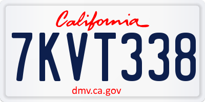 CA license plate 7KVT338