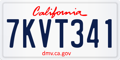 CA license plate 7KVT341