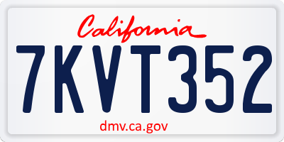 CA license plate 7KVT352