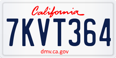 CA license plate 7KVT364