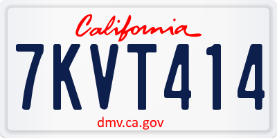 CA license plate 7KVT414