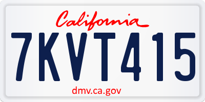CA license plate 7KVT415