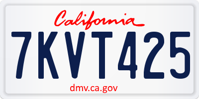 CA license plate 7KVT425