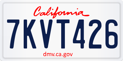 CA license plate 7KVT426