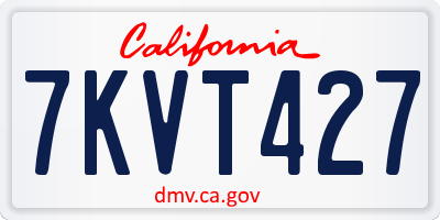CA license plate 7KVT427