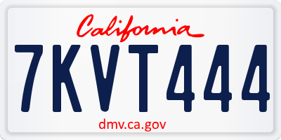CA license plate 7KVT444