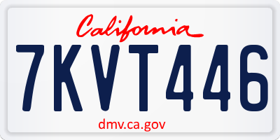 CA license plate 7KVT446