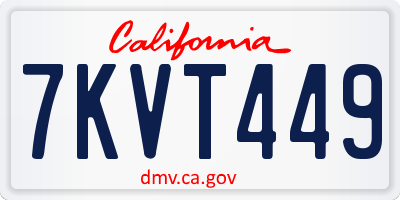 CA license plate 7KVT449