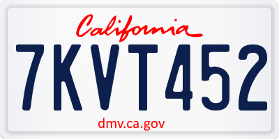 CA license plate 7KVT452