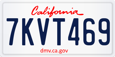 CA license plate 7KVT469