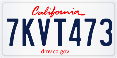 CA license plate 7KVT473