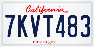 CA license plate 7KVT483