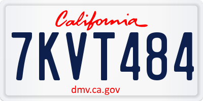 CA license plate 7KVT484