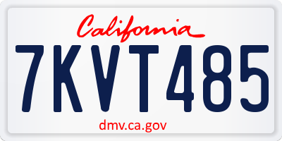 CA license plate 7KVT485