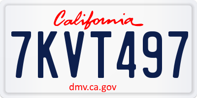 CA license plate 7KVT497