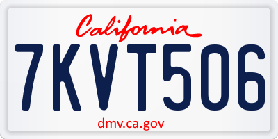 CA license plate 7KVT506