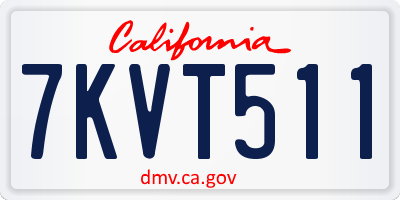 CA license plate 7KVT511