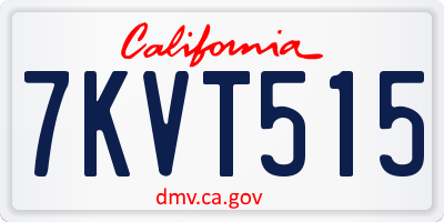 CA license plate 7KVT515