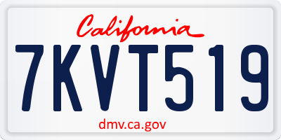 CA license plate 7KVT519