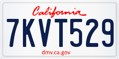 CA license plate 7KVT529