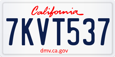 CA license plate 7KVT537