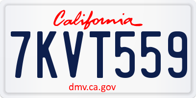 CA license plate 7KVT559