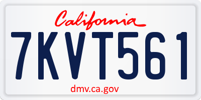 CA license plate 7KVT561