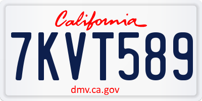 CA license plate 7KVT589