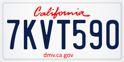 CA license plate 7KVT590