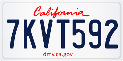 CA license plate 7KVT592