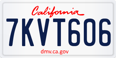 CA license plate 7KVT606