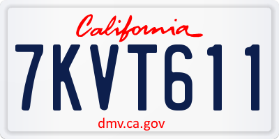 CA license plate 7KVT611