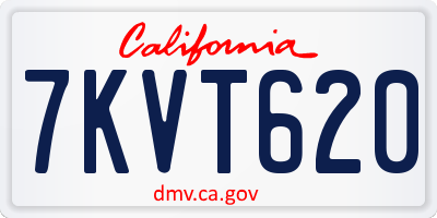 CA license plate 7KVT620