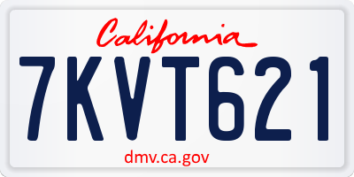 CA license plate 7KVT621