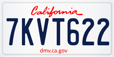 CA license plate 7KVT622