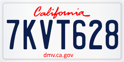 CA license plate 7KVT628