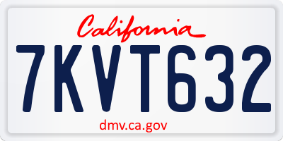 CA license plate 7KVT632
