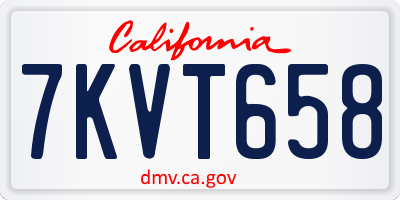 CA license plate 7KVT658